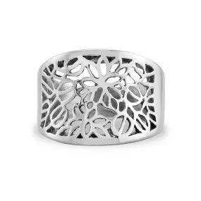 Detailed Patterned Cutout Stainless Steel Ring / SCR4073