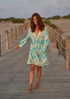 Faye Tunic Dress // Benirras Print - Celeste