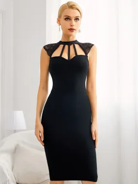 Gayle Black Lace Cocktail Dress