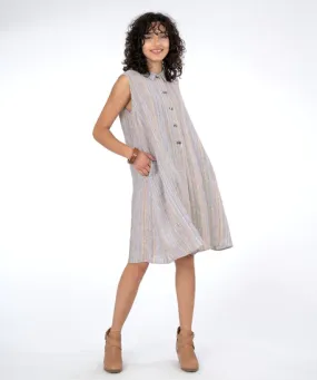 Niche - Desert Stripe Linen- Twinbutton Dress