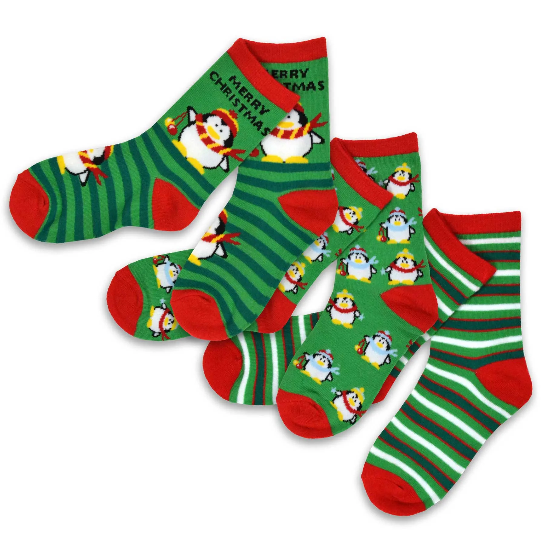 TeeHee Socks Kid's Christmas Cotton Short Crew Penguin 3-Pack (70935)