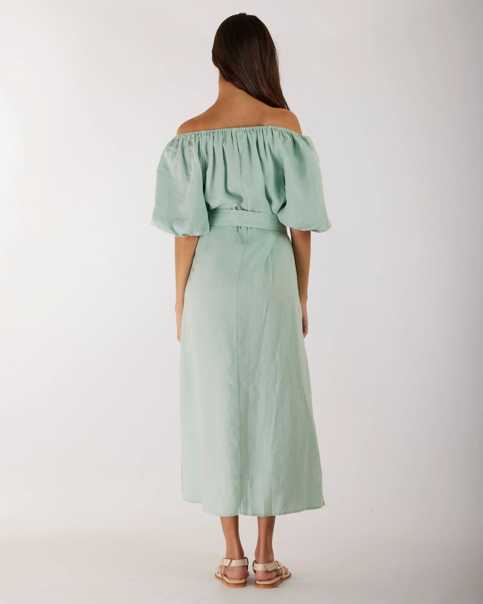 Wren Linen Maxi Dress - Seafoam