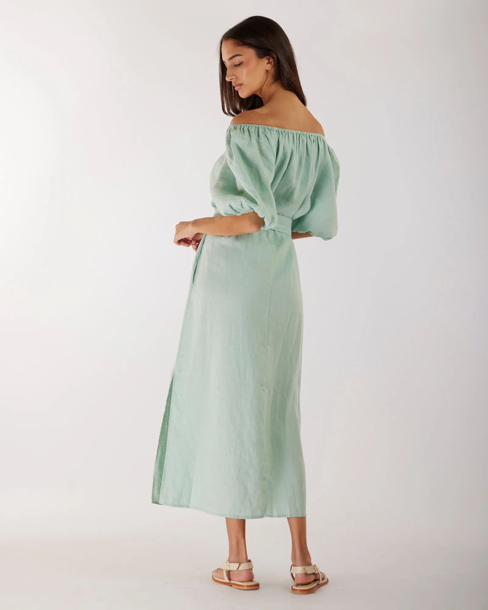 Wren Linen Maxi Dress - Seafoam